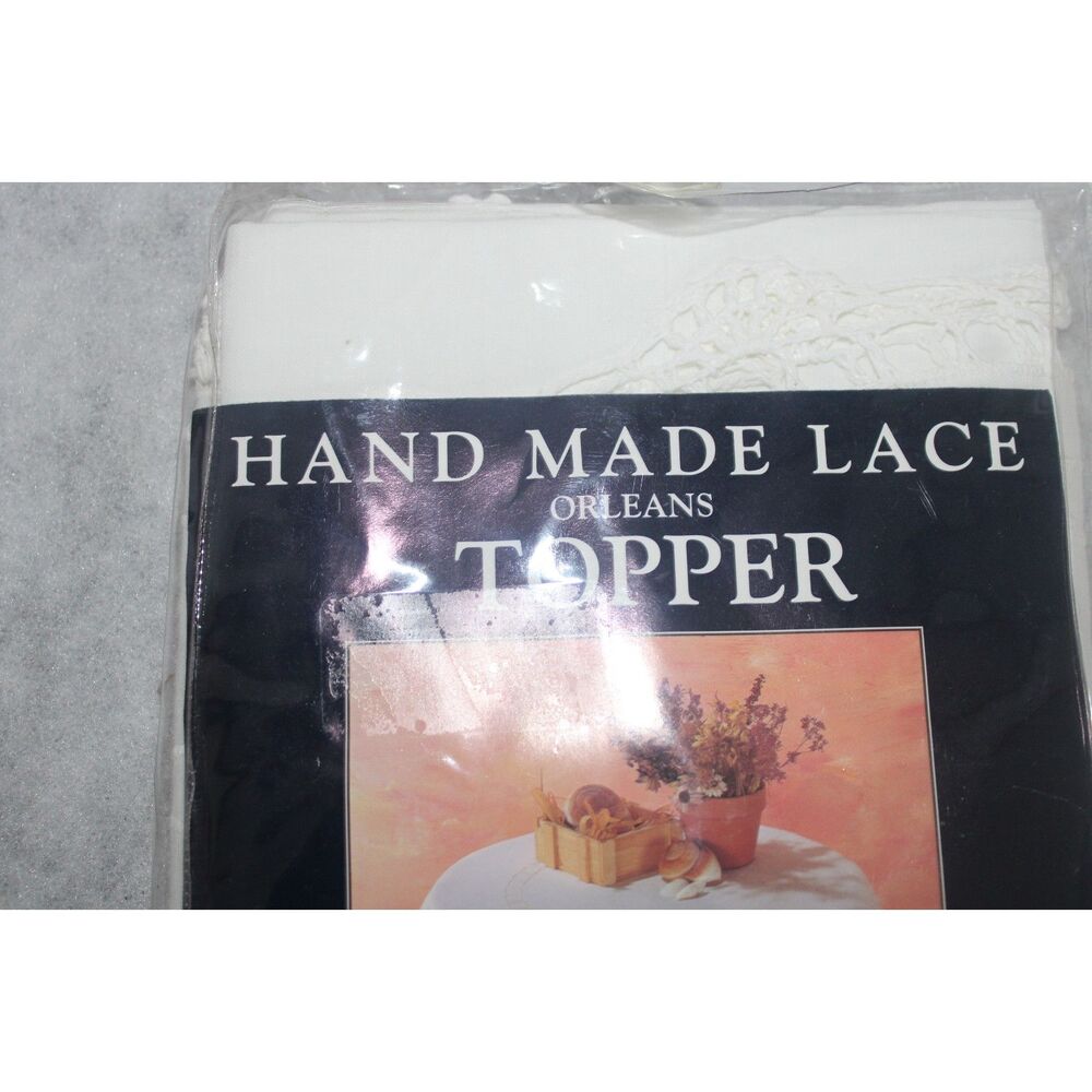 Vintage Orleans Hand Made Lace Table Topper 36" Round White Cream NIP - Picture 2 of 5